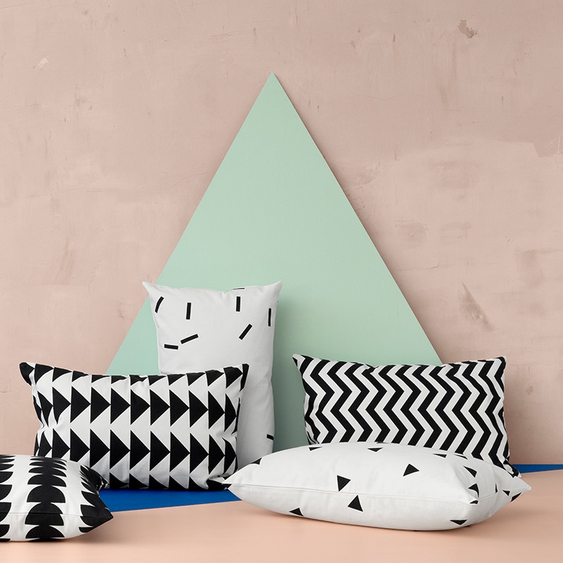 Black and white cushions from Ferm Living