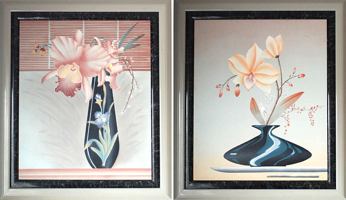 2 Framed Airbrushed pieces from Etsy shop RetroDromme