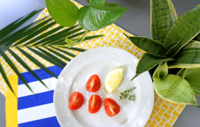 Tropical plants and summer food