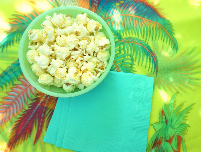 Popcorn in a Jadeite bowl