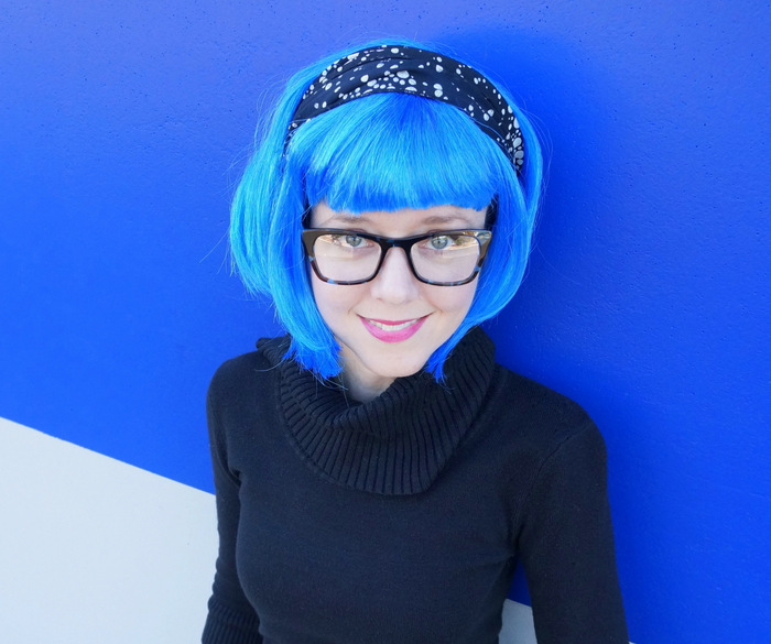 Warby Parker Simone frames in Blue Coral