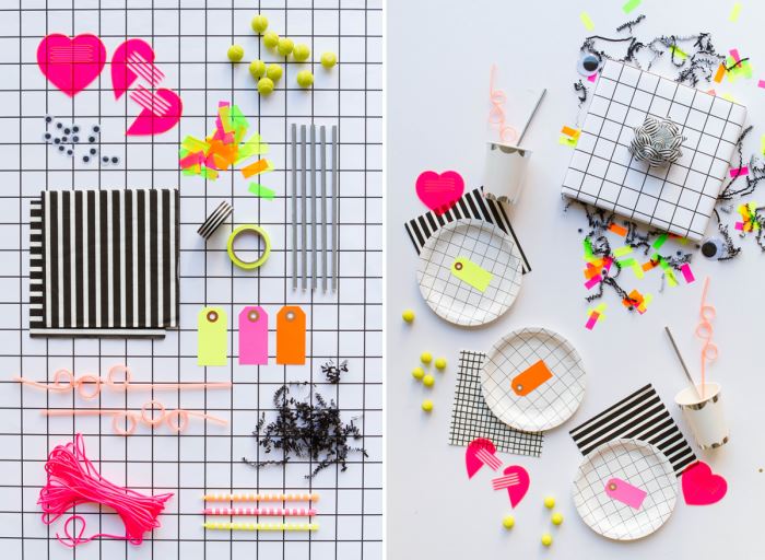 Neon grid party ideas from Oh Happy Day
