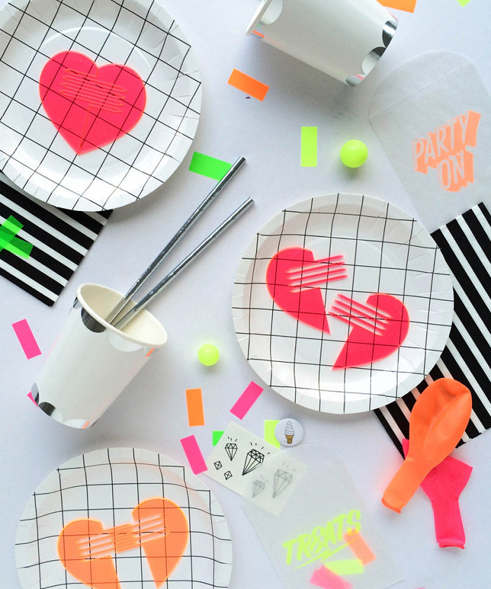 Neon party supplies from the Oh Happy Day Shop