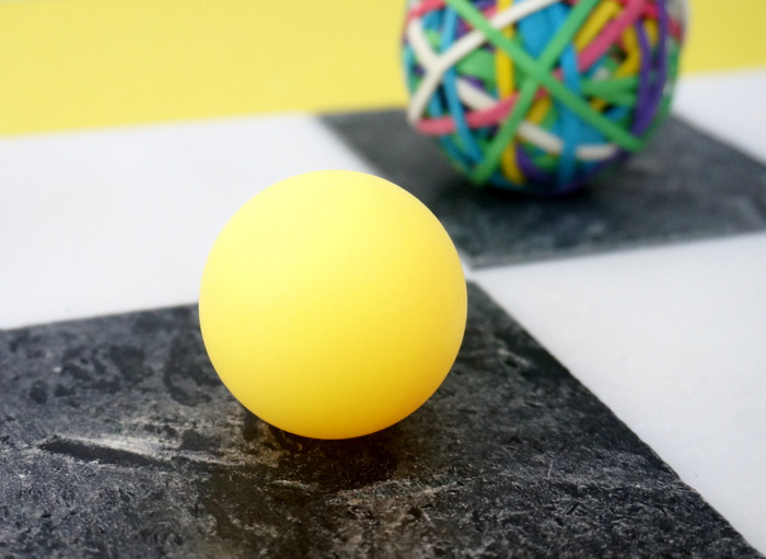 Yellow ping pong ball