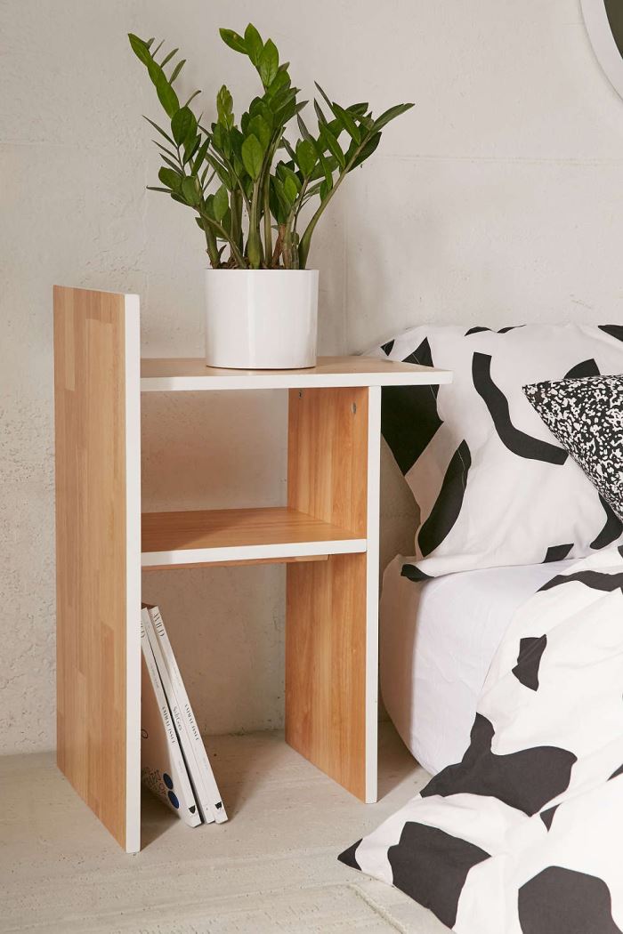 Rubberwood nightstand by Urban Outfitters