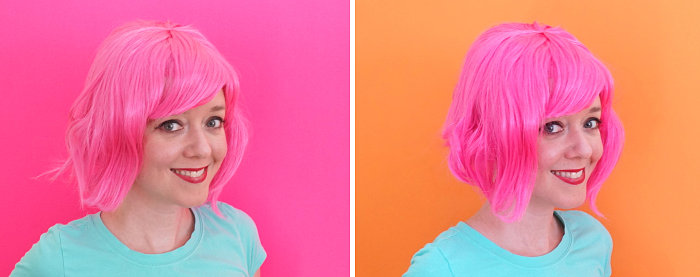 Pink wig style