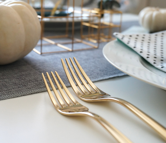 Gold flatware from Crate & Barrel