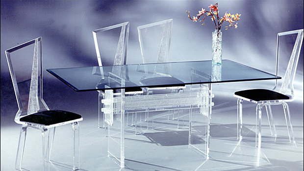 80s-style acrylic dining set