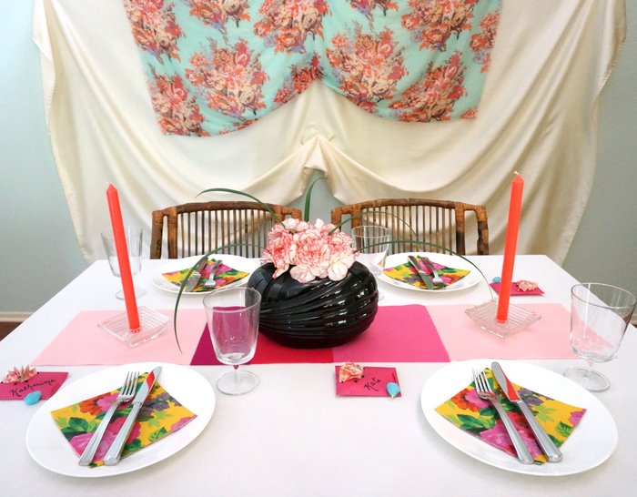 Pretty in Pink table with '80s Deco style