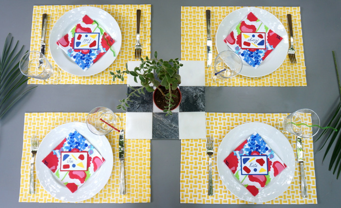 Colorful '80s table setting